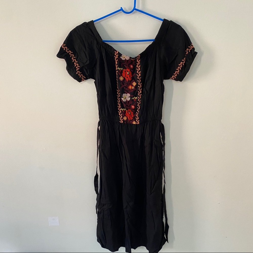 Old Navy black wrap slip dress